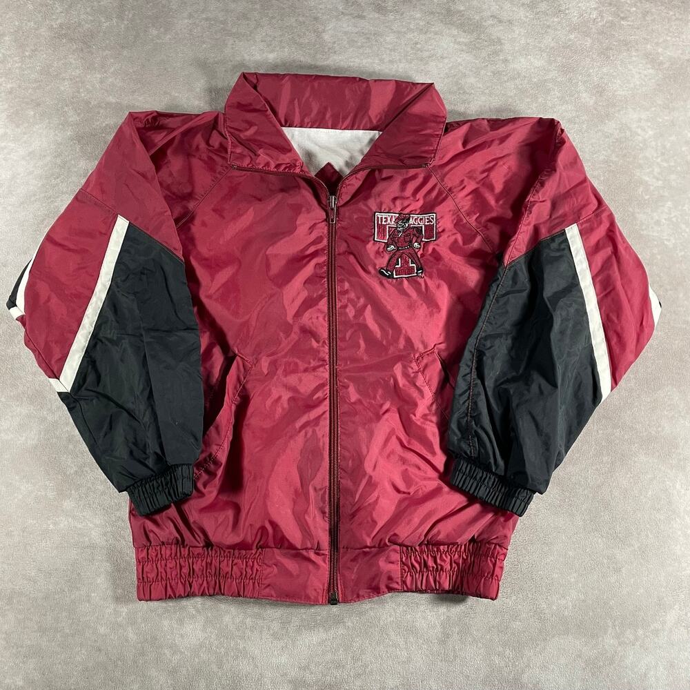 Vintage Youth Texas A&M Aggies Windbreaker Jacket Maroon Size Large
